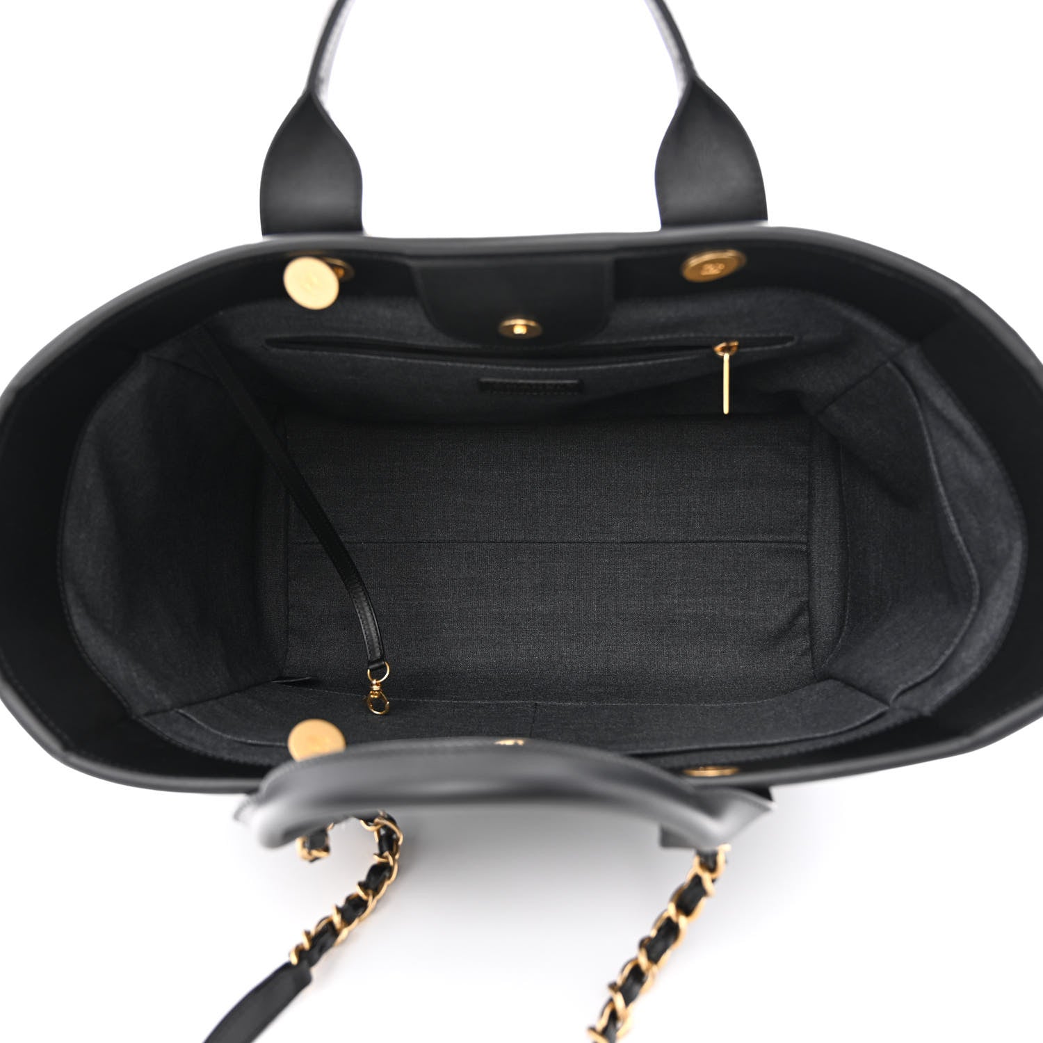 Chanel Calfskin Medium Deauville Tote Black 5 of 13