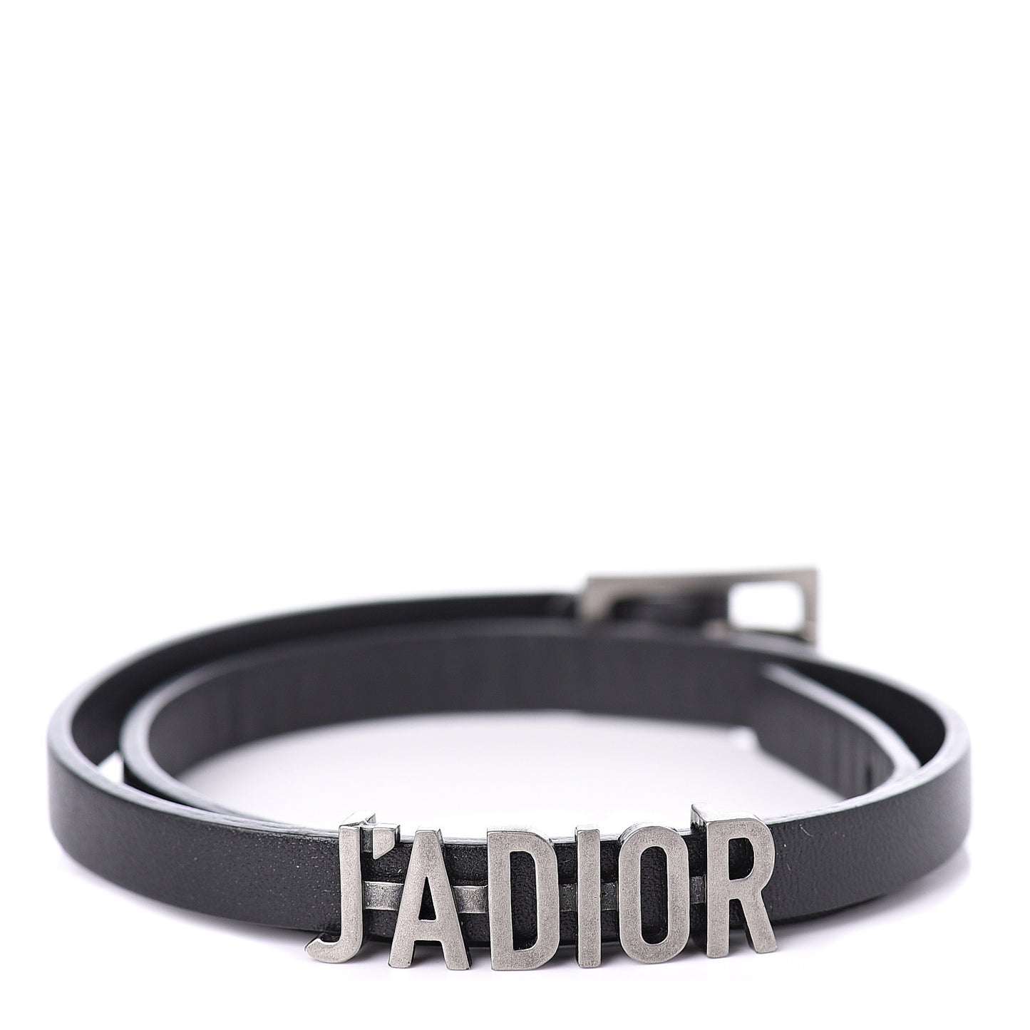 Calfskin J'adior Double Bracelet Black