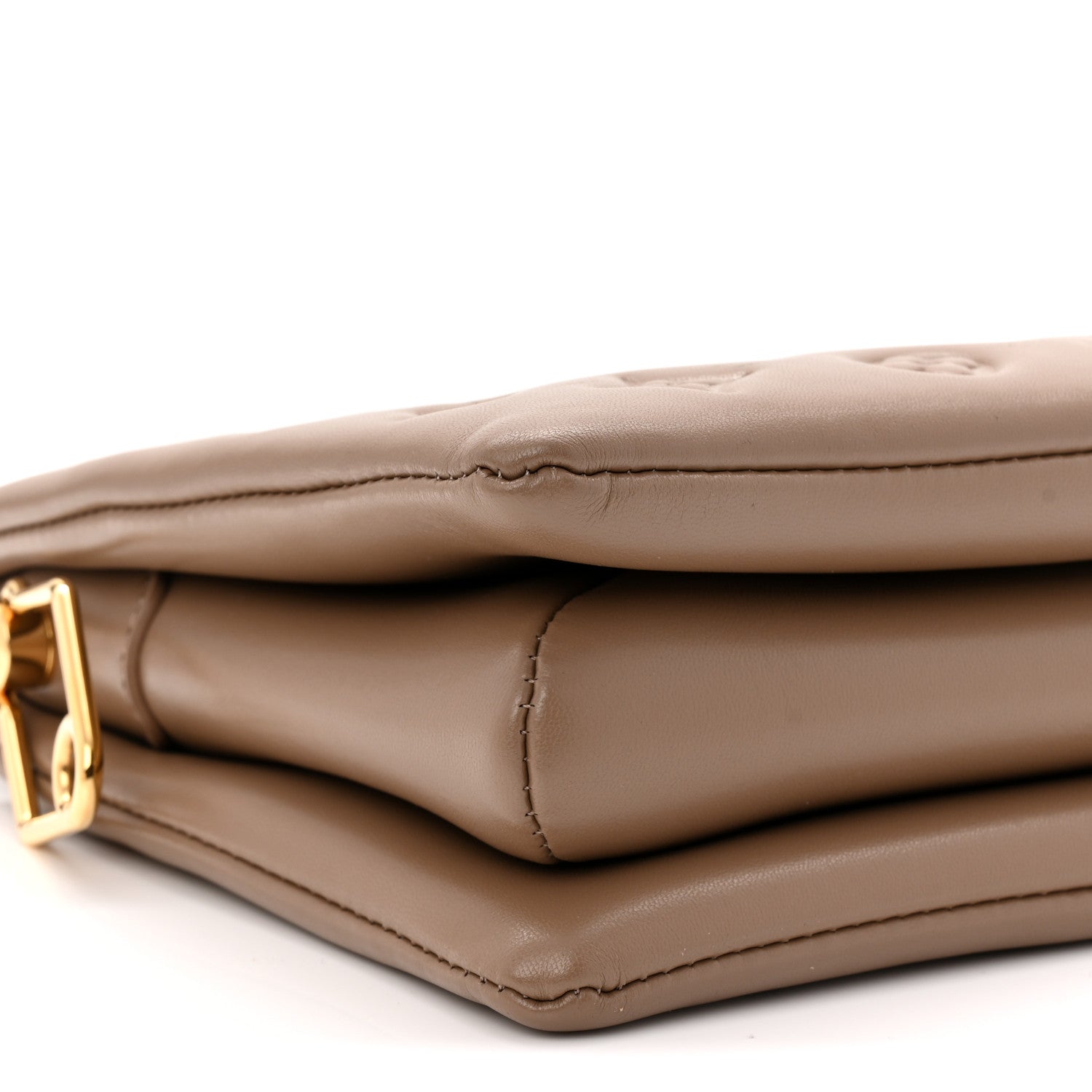 Louis Vuitton Lambskin Embossed Monogram Coussin PM Taupe 8 of 9