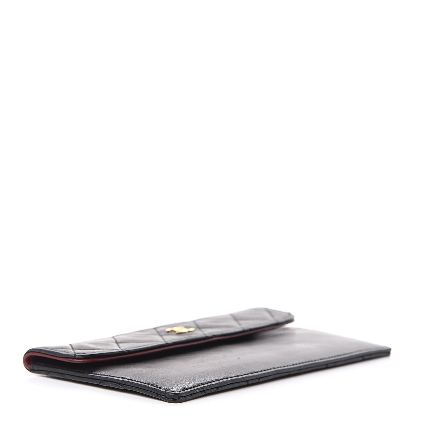 Lambskin Quilted Long Wallet Black