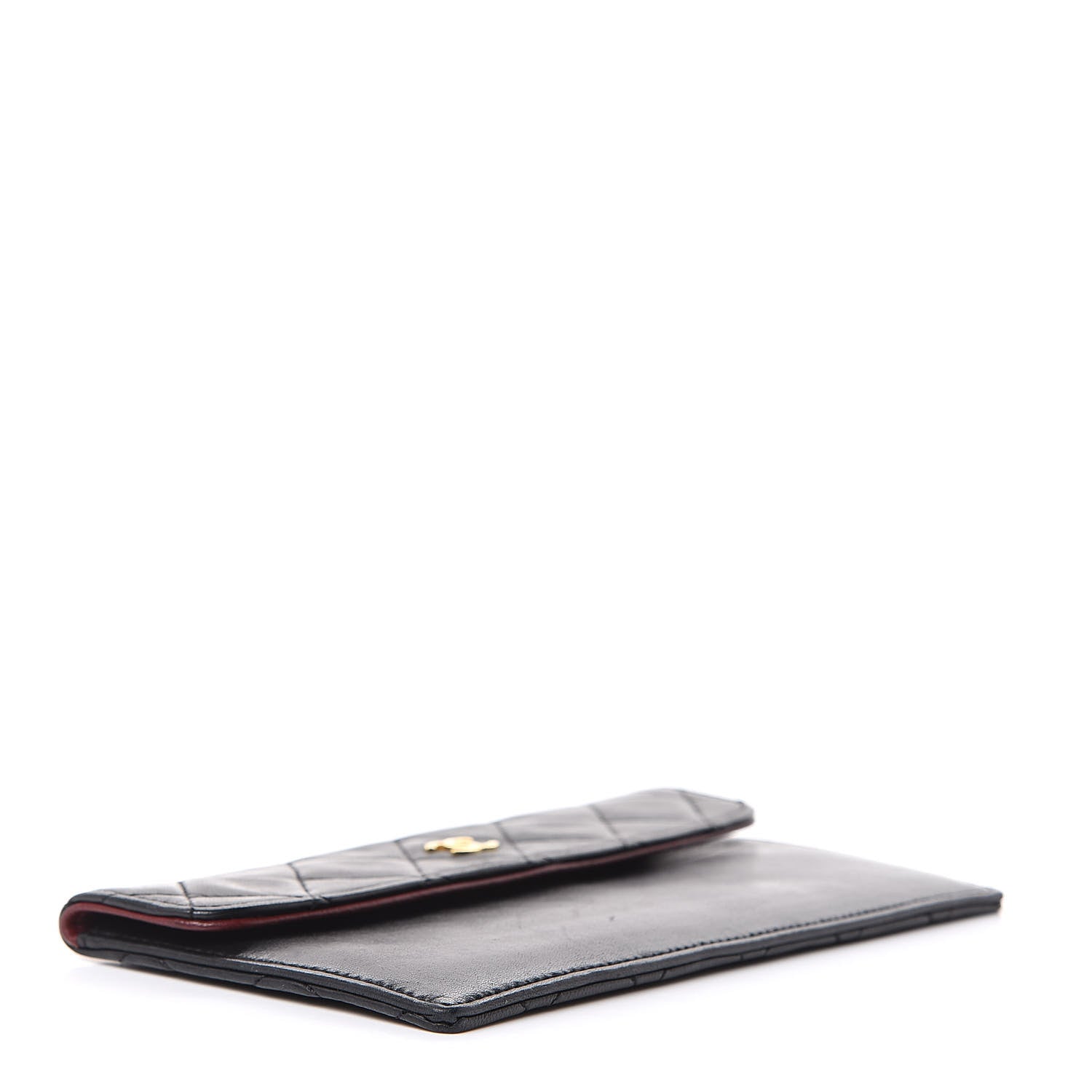 Chanel Lambskin Quilted Long Wallet Black 4 of 9