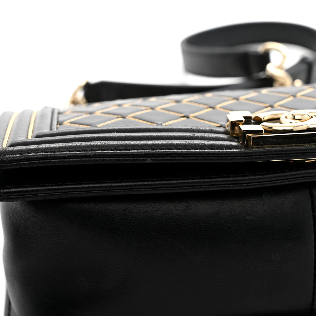Chanel Lambskin Chain Quilted Medium Boy Flap Black 14 of 14