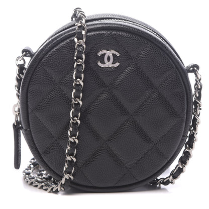 Chanel Caviar Quilted Round Clutch With Chain Black 1 of 11