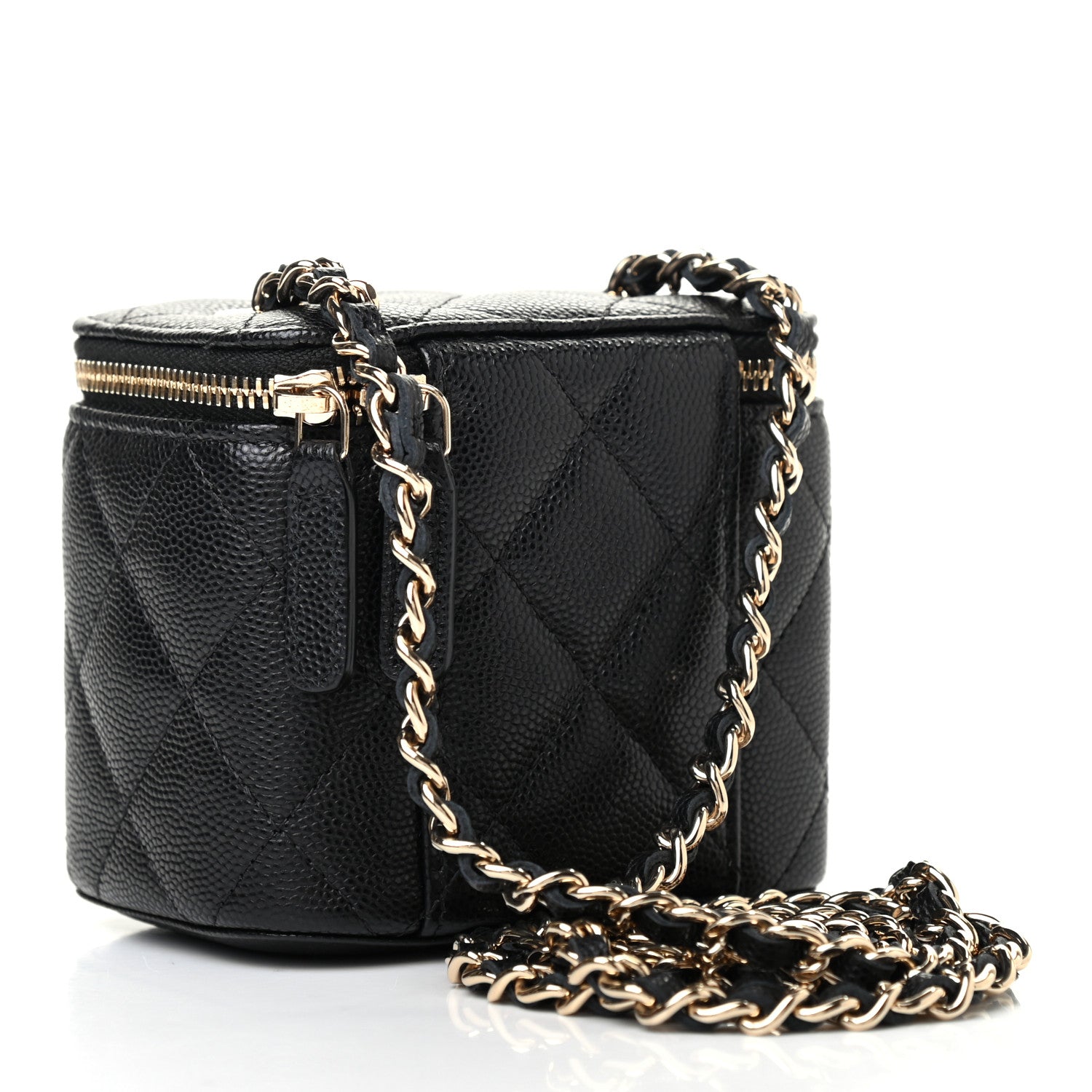 Chanel Caviar Quilted Mini Vanity Case With Chain Black 4 of 8