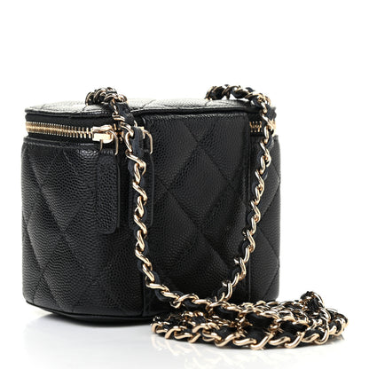Chanel Caviar Quilted Mini Vanity Case With Chain Black 4 of 8