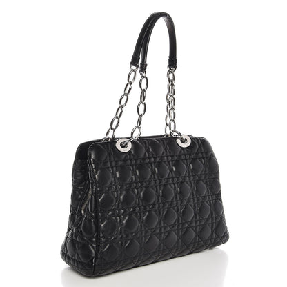 Christian Dior Lambskin Cannage Small Dior Soft Zipped Shopping Tote Black 3 of 7