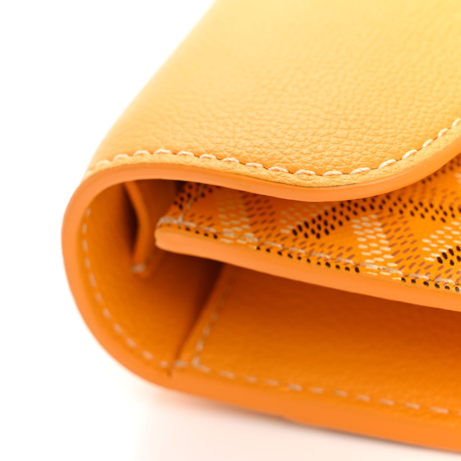 Goyard Goyardine Calfskin Chypre Wallet Pouch Yellow 12 of 14