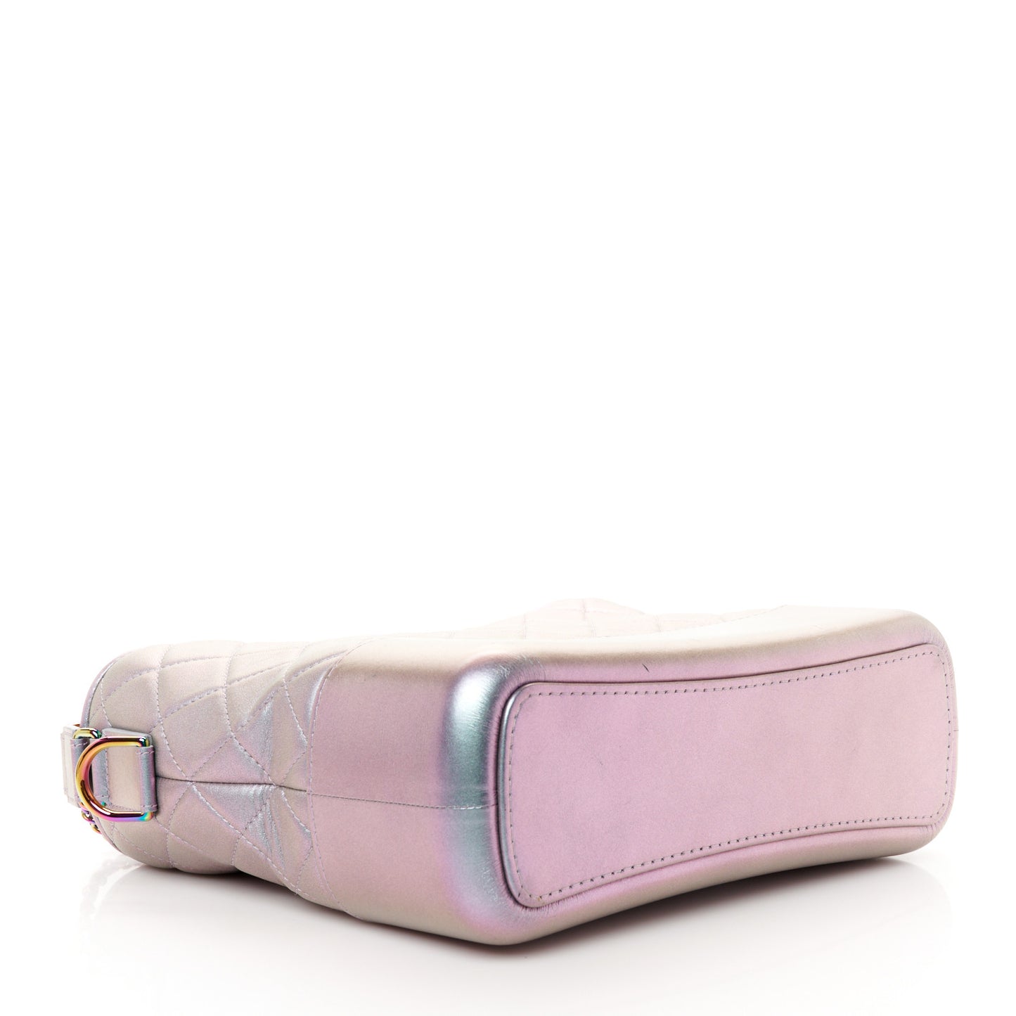 Iridescent Lambskin Calfskin Quilted Medium Gabrielle Hobo Light Purple