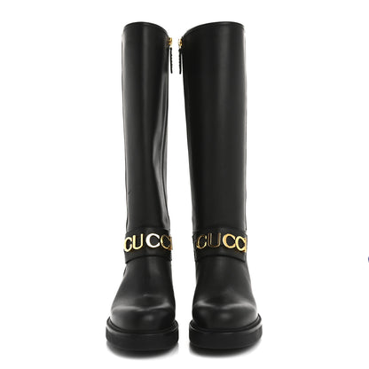 Gucci Calfskin Over The Knee Boots 37 Black 2 of 11