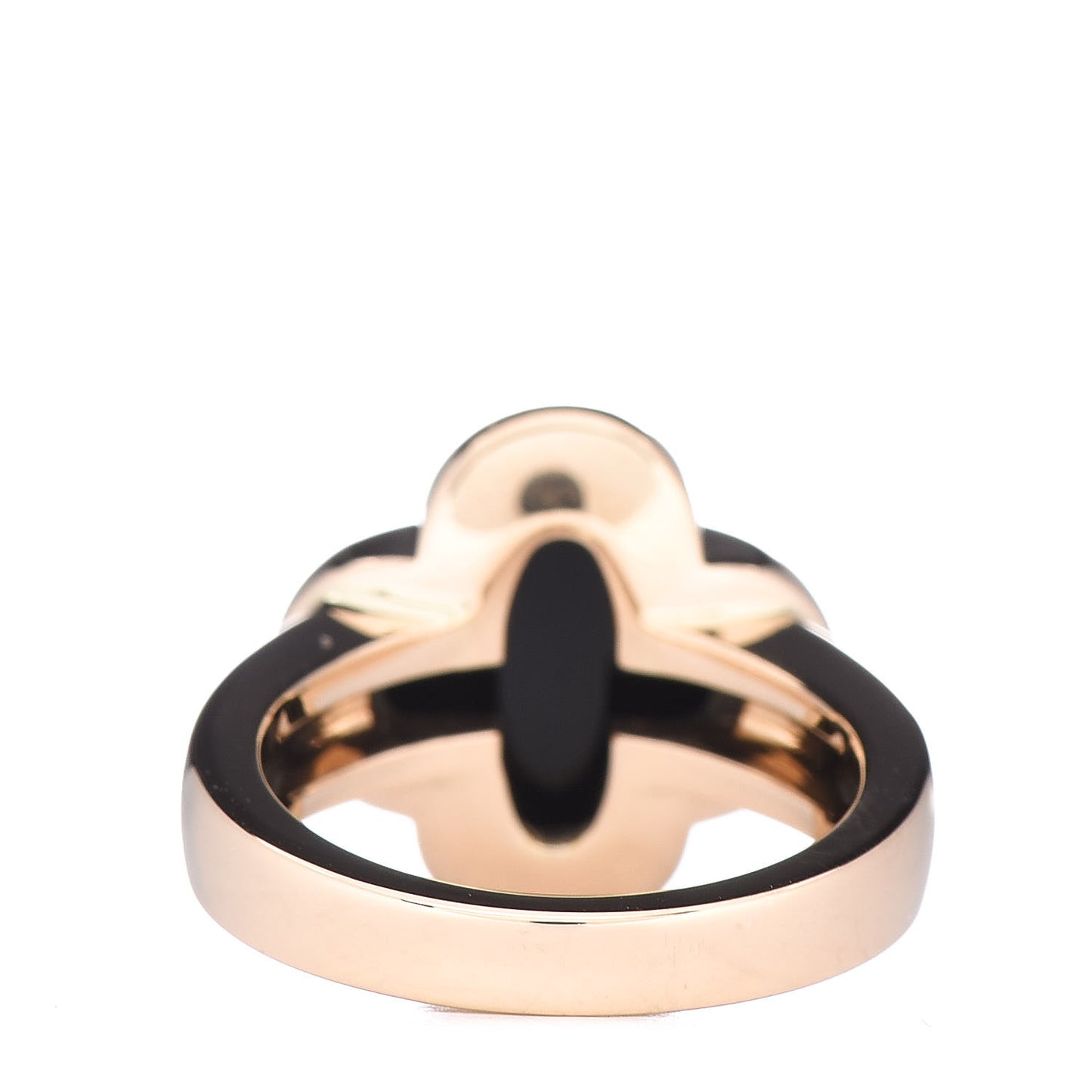 18K Yellow Gold Black Onyx Pure Alhambra Ring 50 5.25
