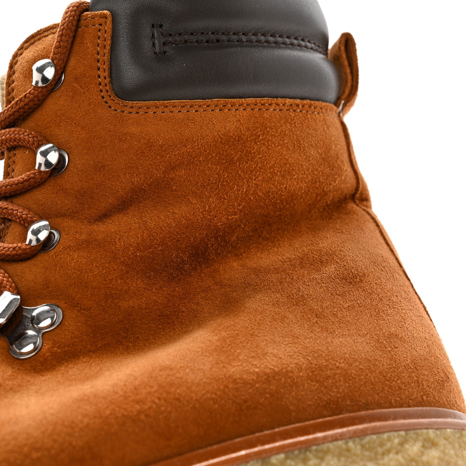 Hermes Suede Shearling Womens Discovery Ankle Boots 40 Camel Ecru 10 of 14