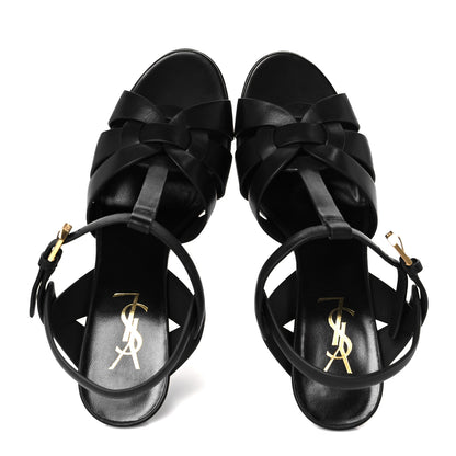 Saint Laurent Calfskin Tribute 75 Platform Sandals 37.5 Black 3 of 10