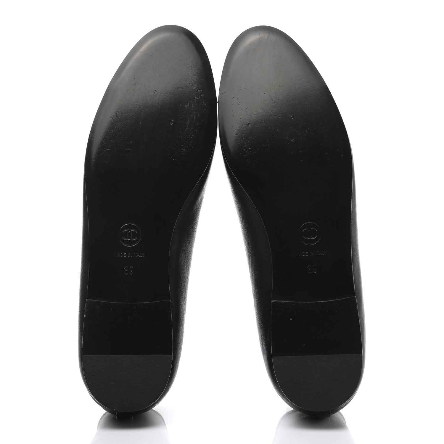 Chanel Lambskin Patent Cap Toe Ballerina Flats 39 Black 5 of 10