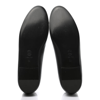Chanel Lambskin Patent Cap Toe Ballerina Flats 39 Black 5 of 10