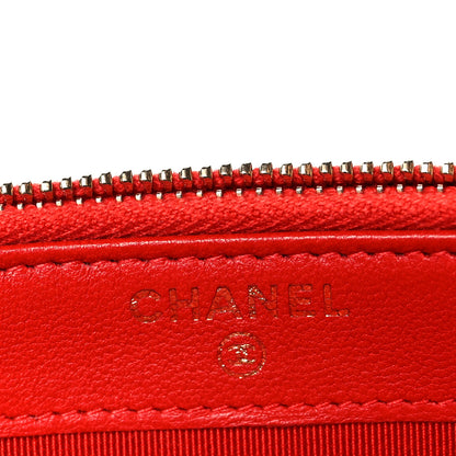 Chanel Lambskin Quilted Small Clutch With Chain Red 8 of 13