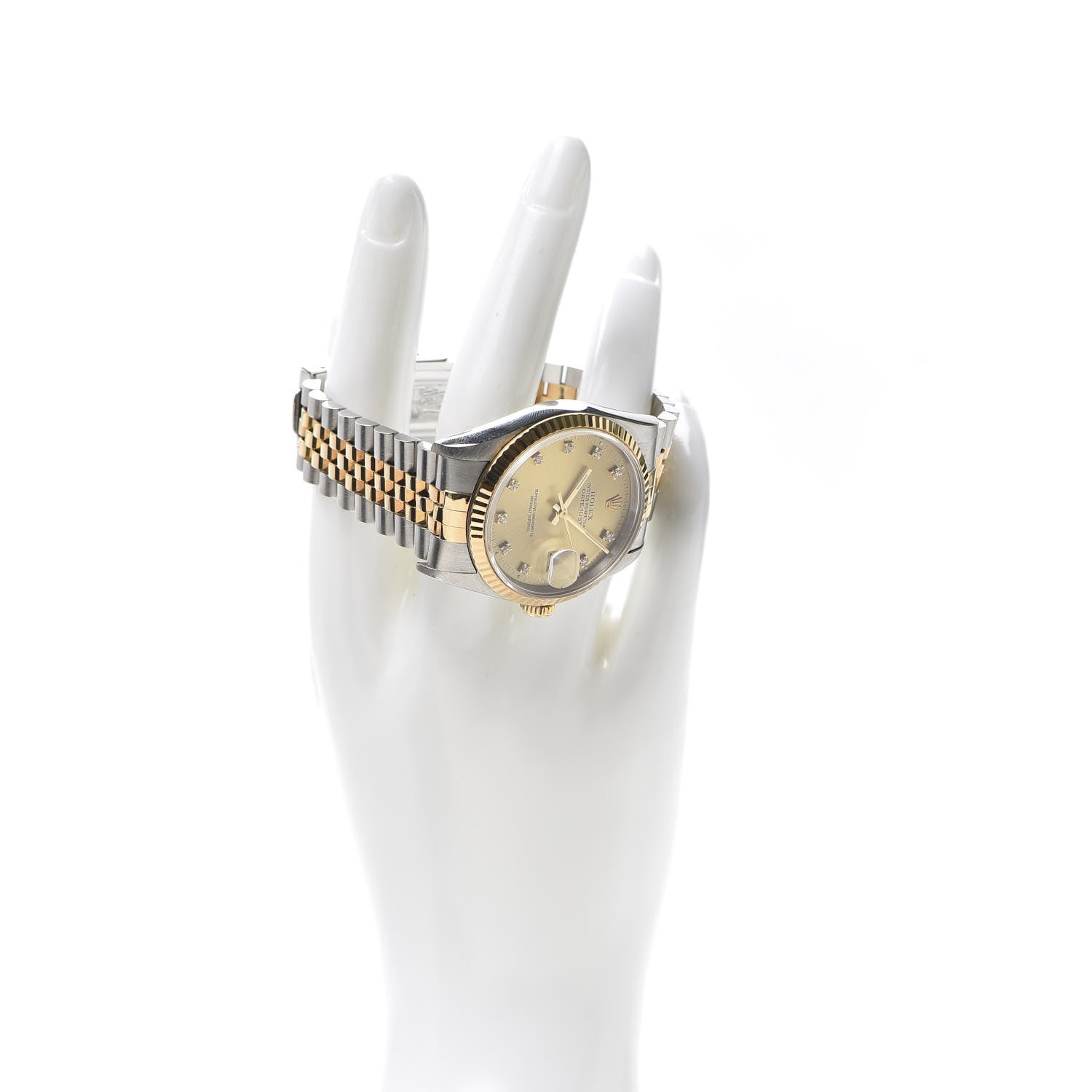 Rolex Stainless Steel 18K Yellow Gold Diamond 36mm Oyster Perpetual Datejust Watch Champagne 16233 2 of 6
