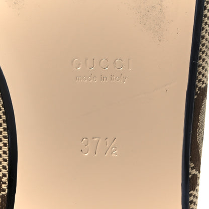 Gucci Monogram Jumbo GG Malaga Kid Womens Princetown Slippers 37.5 Camel Ebony New Acero Beige 8 of 10