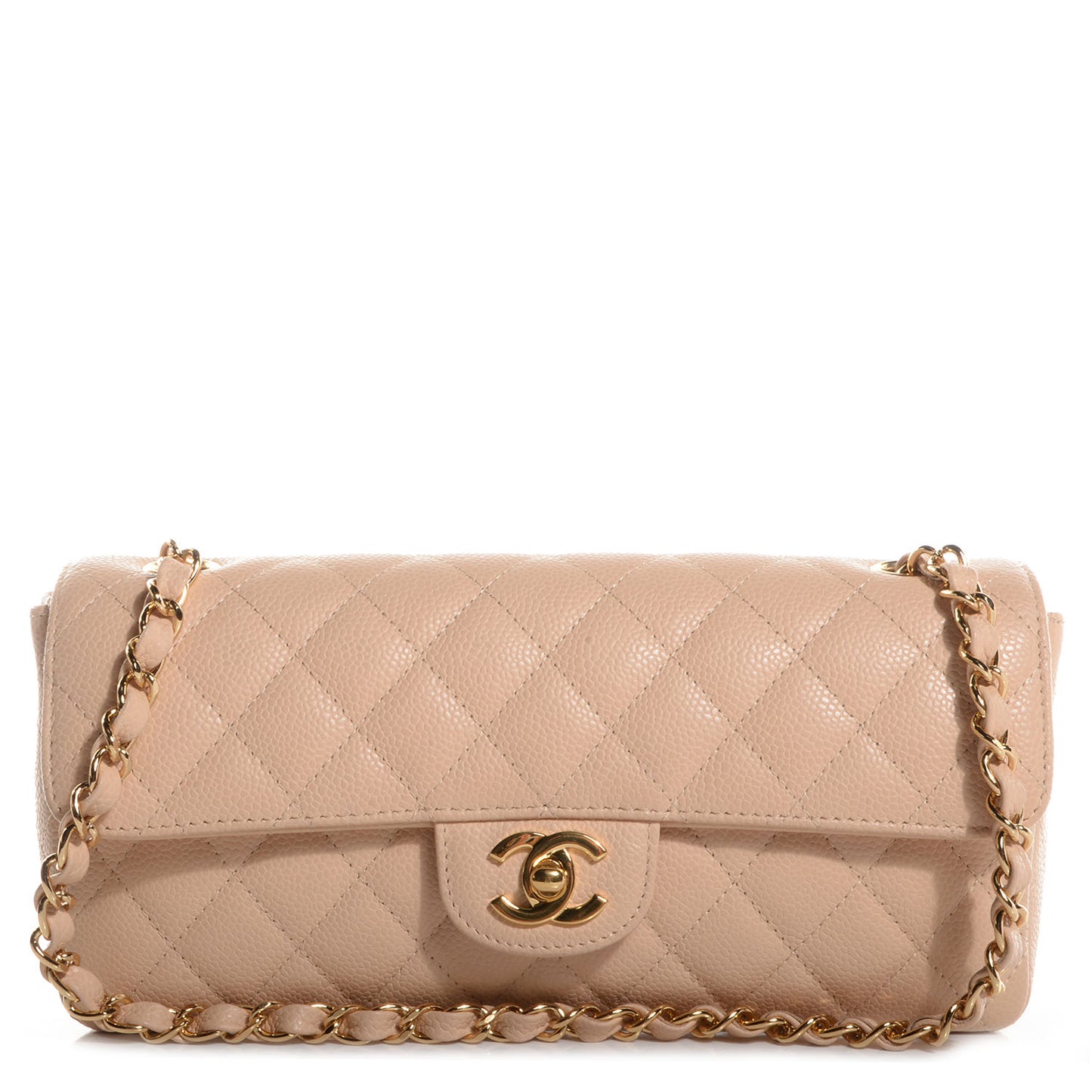 Caviar East West Flap Beige