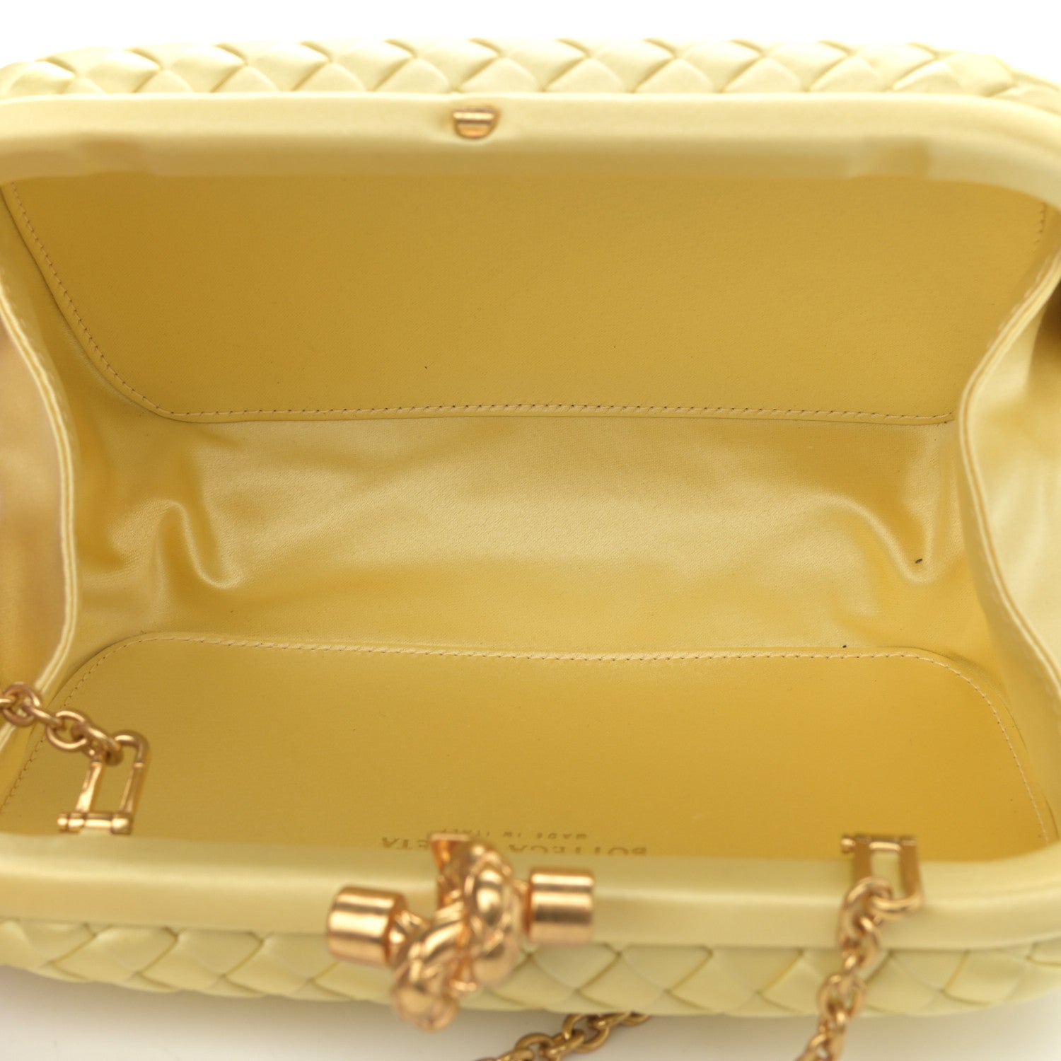 Bottega Veneta Satin Ayers Intrecciato Chain Knot Clutch Duchesse 5 of 6