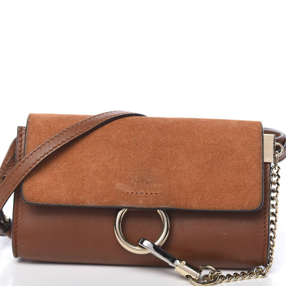 Chloe Suede Calfskin Mini Faye Shoulder Bag Tobacco 16 of 16
