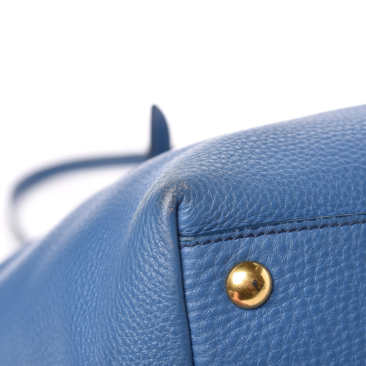 Miu Miu Vitello Daino Shopping Tote Cobalto 10 of 12