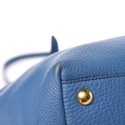 Miu Miu Vitello Daino Shopping Tote Cobalto 10 of 12
