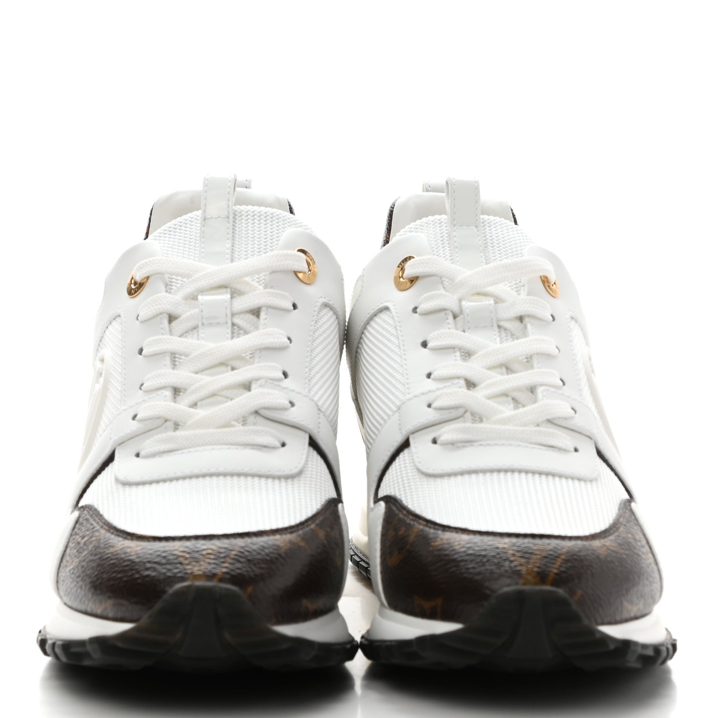 Calfskin Monogram Run Away Sneakers 39 White