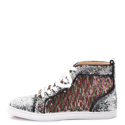 Christian Louboutin Metallic Sequin Bip Bip Orlato Flat Sneakers 38 Multicolor 1 of 12