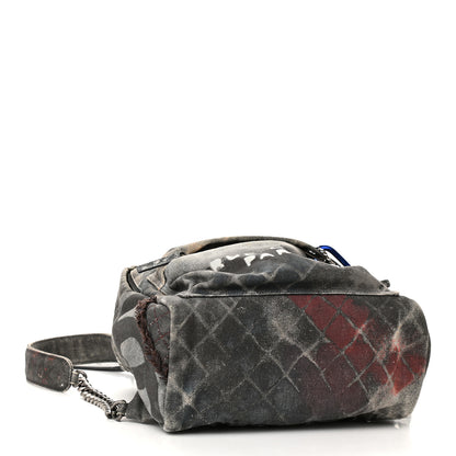 Chanel Graffiti Printed Canvas Medium Backpack Black 4 of 9