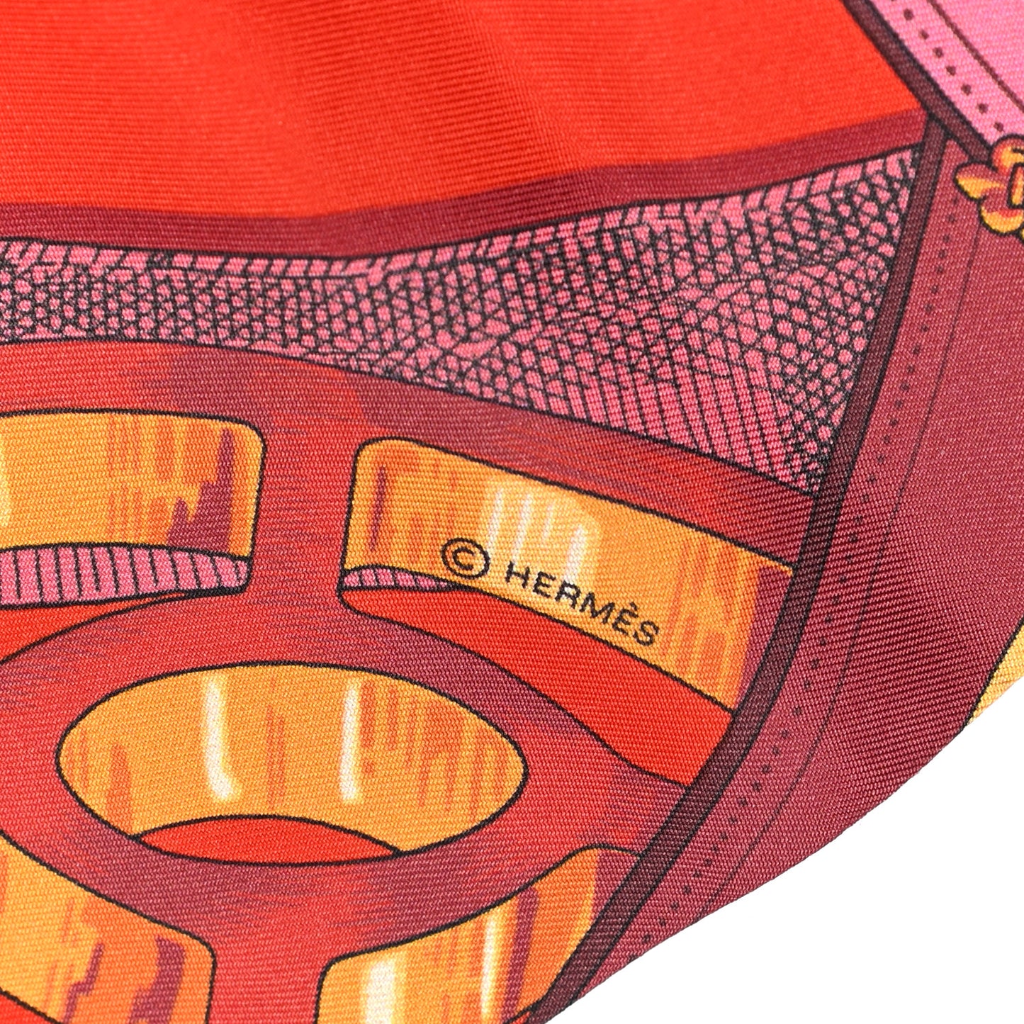 Silk Cavalcadour Maxi Twilly Rouge Bordeaux Acajou