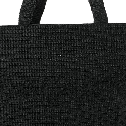 Saint Laurent Raffia Logo Tote Black 7 of 10
