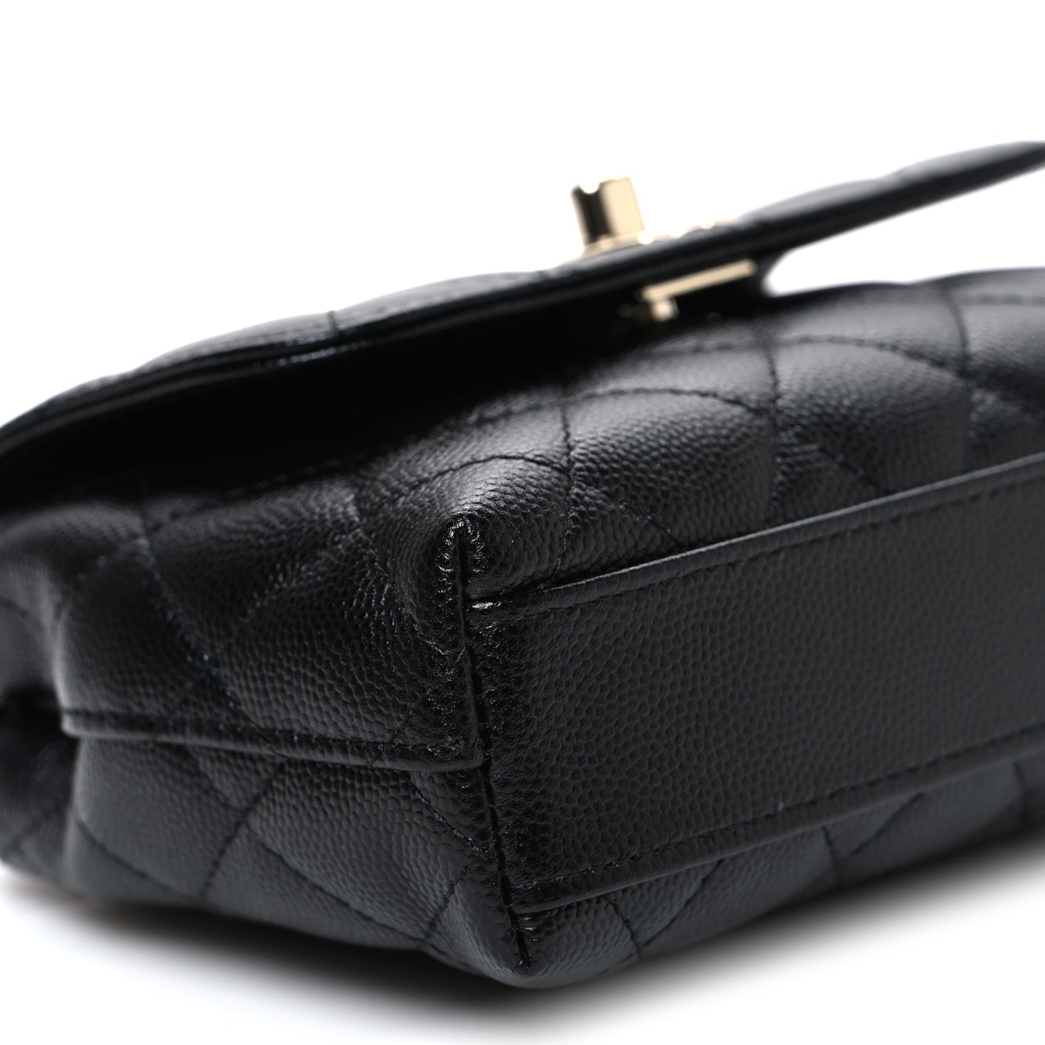 Chanel Caviar Quilted Coco Handle Clutch With Chain Black 9 of 10