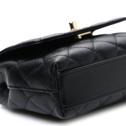 Chanel Caviar Quilted Coco Handle Clutch With Chain Black 9 of 10