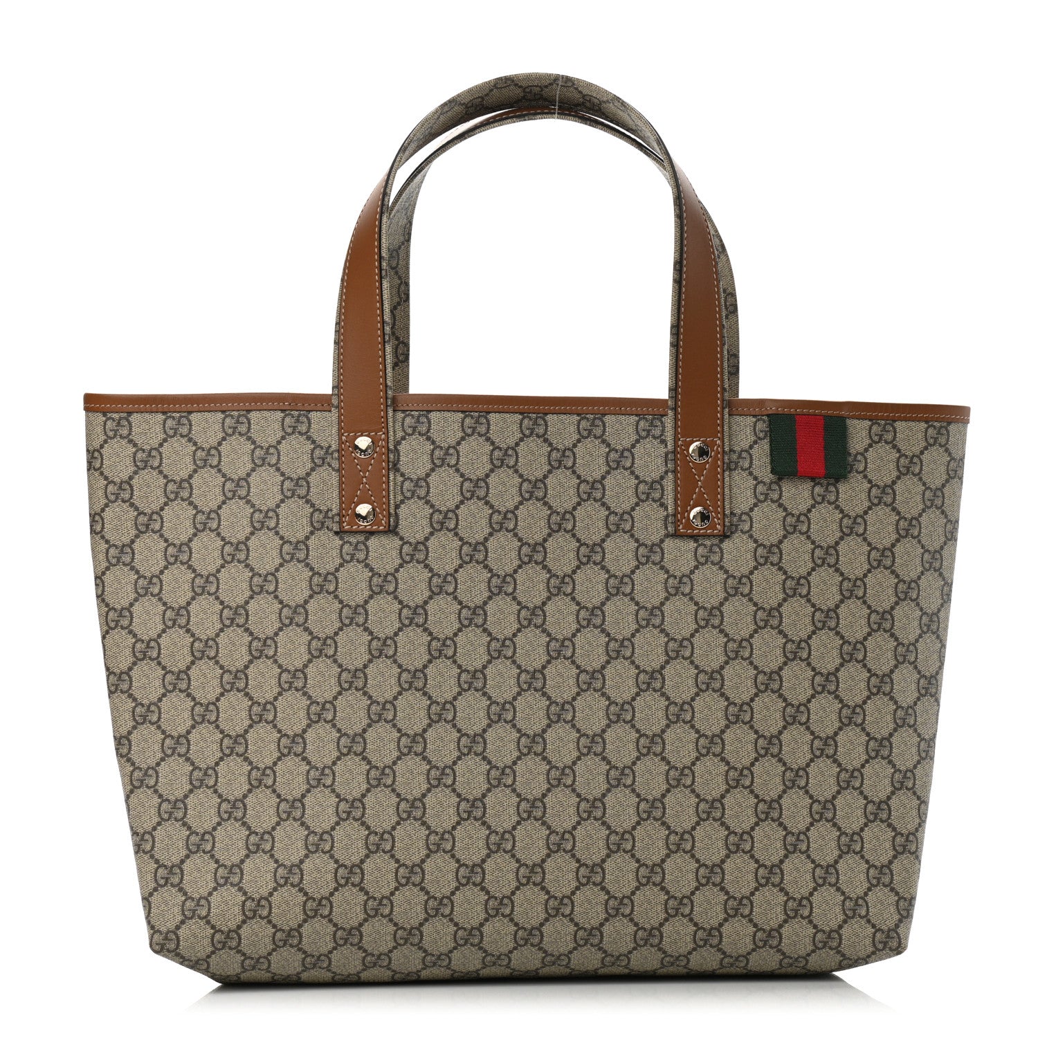 Gucci GG Plus Monogram Medium Signature Web Loop Tote Brown 1 of 10