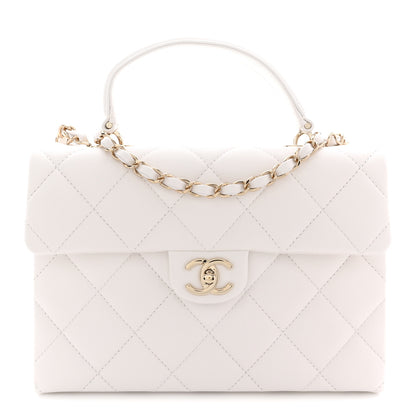 Chanel Caviar Quilted Medium Retro Twist Top Handle Flap White 1 of 11