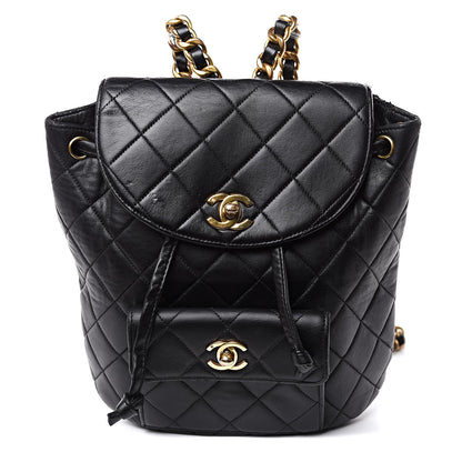 Chanel Lambskin Quilted CC Chain Backpack Black 1 of 13
