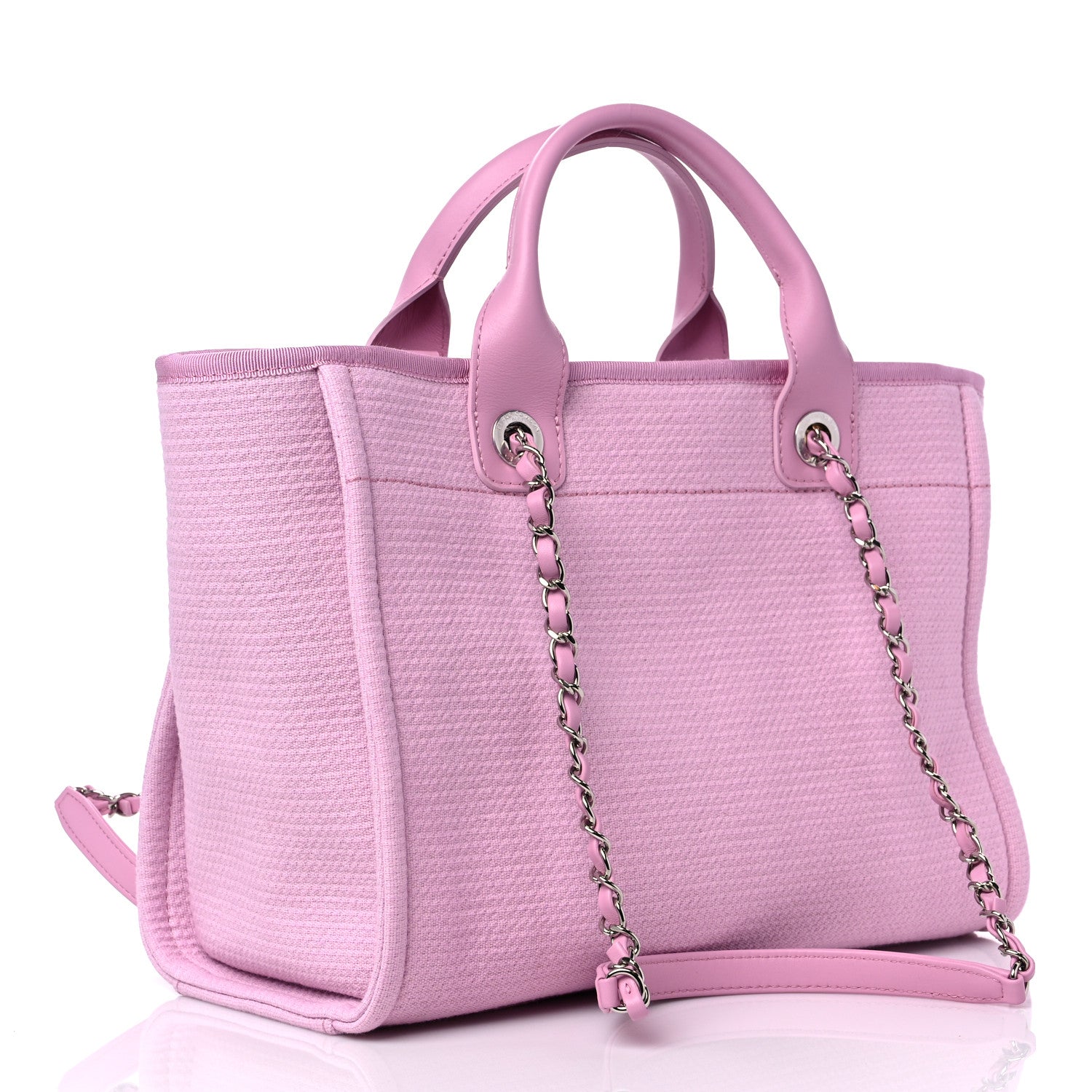 Chanel Mixed Fibers Small Deauville Tote Pink 4 of 11