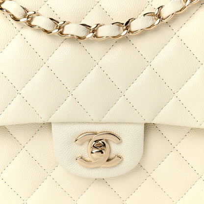 Chanel Caviar Quilted Medium Double Flap White 8 of 11