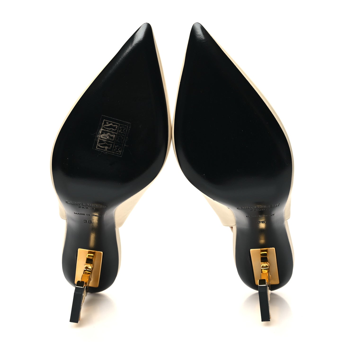 Calfskin Opyum 85 Slingback Pumps 36 Real Beige