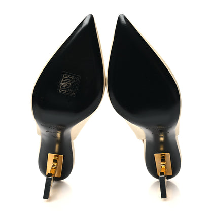 Saint Laurent Calfskin Opyum 85 Slingback Pumps 36 Real Beige 5 of 10