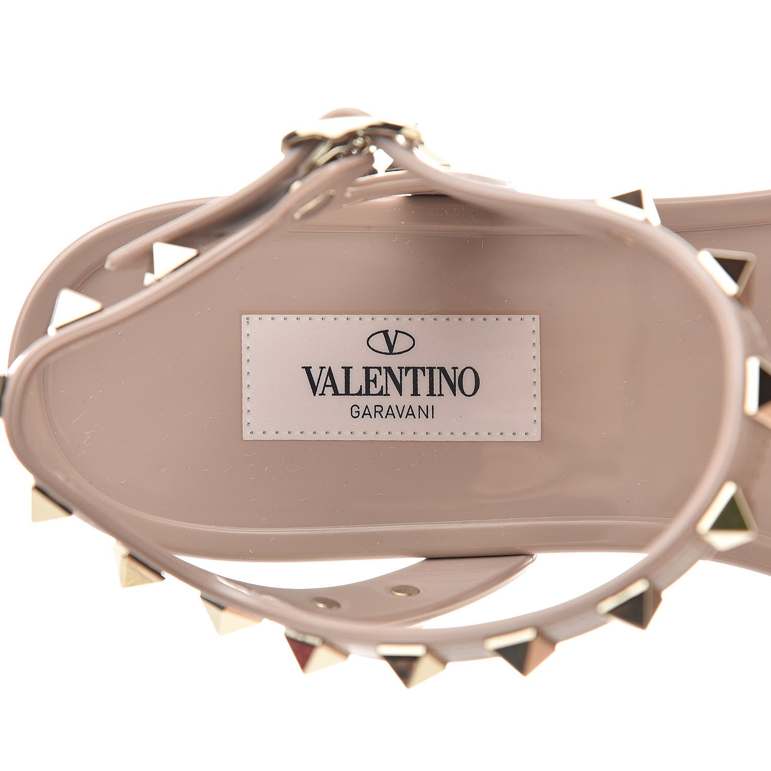 Valentino Garavani PVC Jelly Rockstud Caged Sandals 39 Poudre 7 of 8
