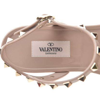 Valentino Garavani PVC Jelly Rockstud Caged Sandals 39 Poudre 7 of 8