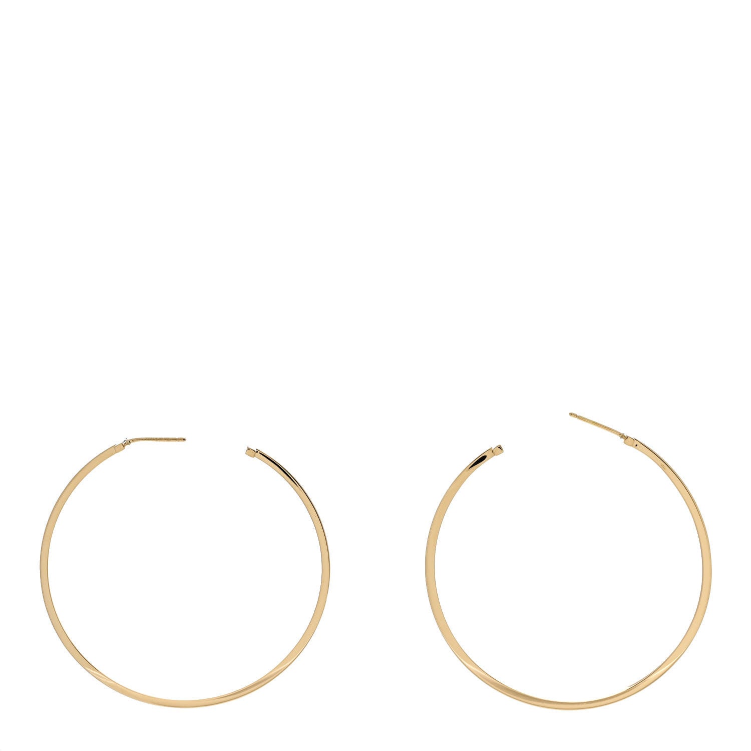 Tiffany 18K Yellow Gold Extra Large T Wire Hoop Earrings 3 of 5