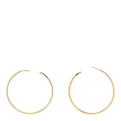 Tiffany 18K Yellow Gold Extra Large T Wire Hoop Earrings 3 of 5
