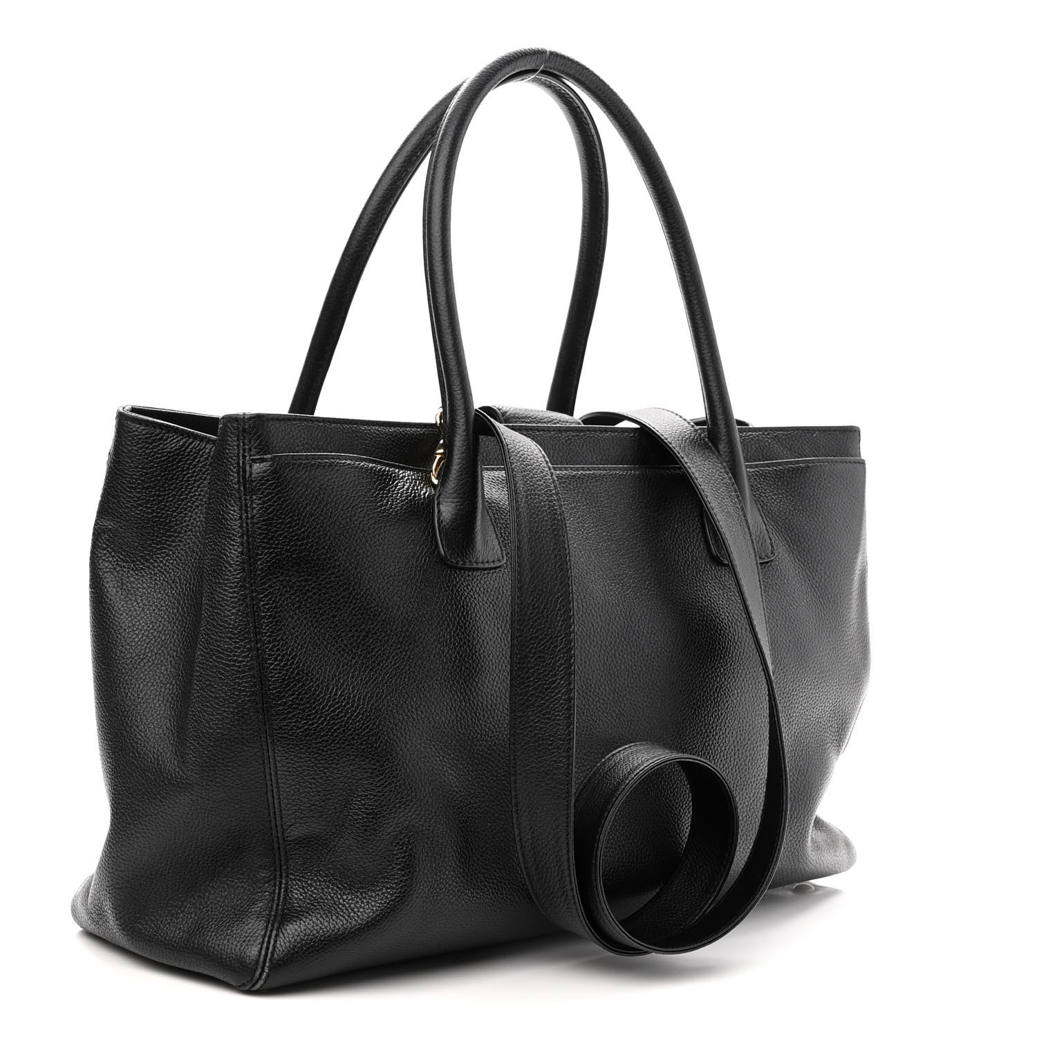 Chanel Calfskin Cerf Executive Shopper Tote Black 2 of 9