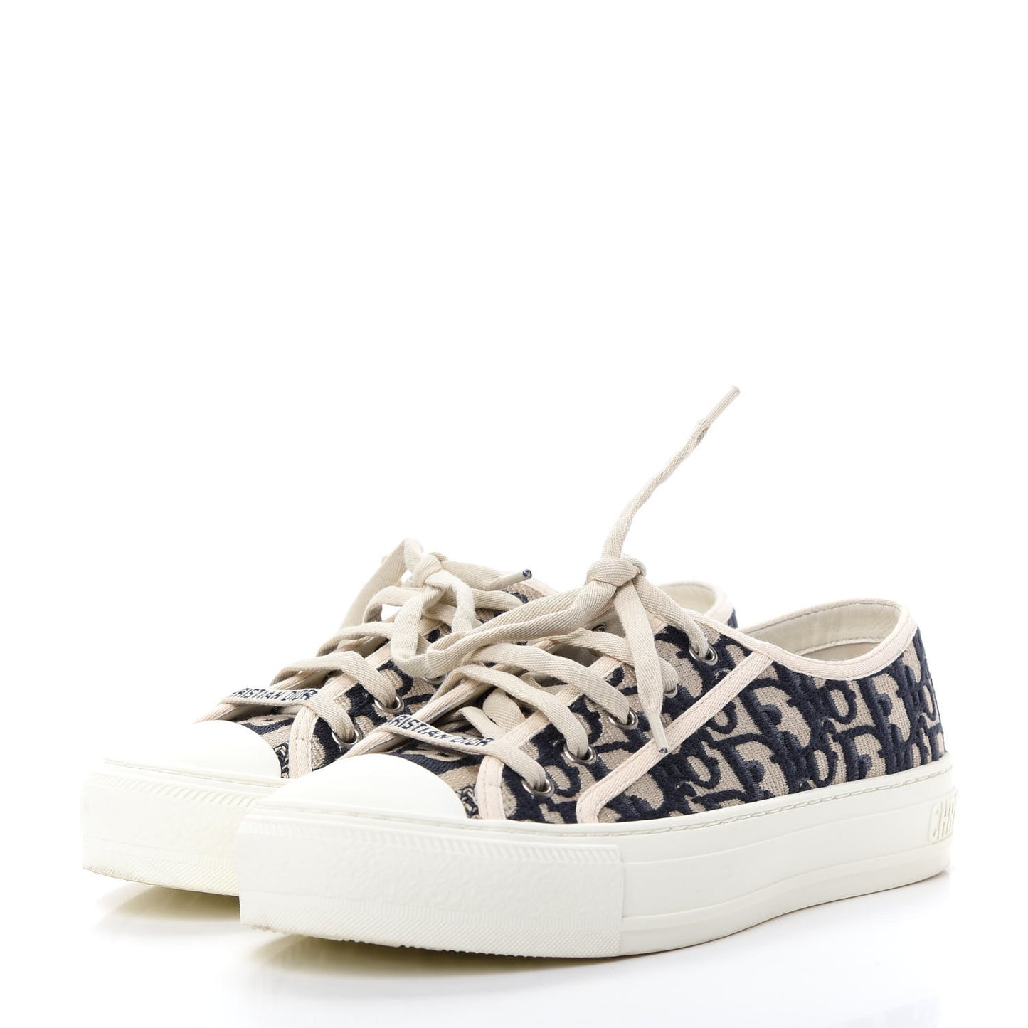 Canvas Oblique Walk'N'Dior Low Top Sneakers 36.5 Deep Blue