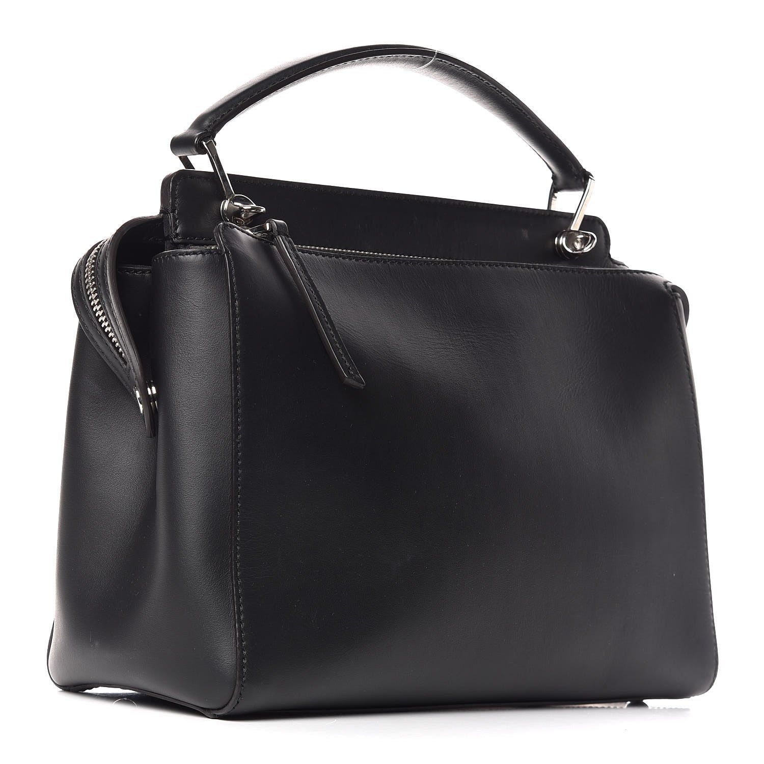 Fendi Calfskin Flowerland Medium Dotcom Satchel Black Multicolor 3 of 14