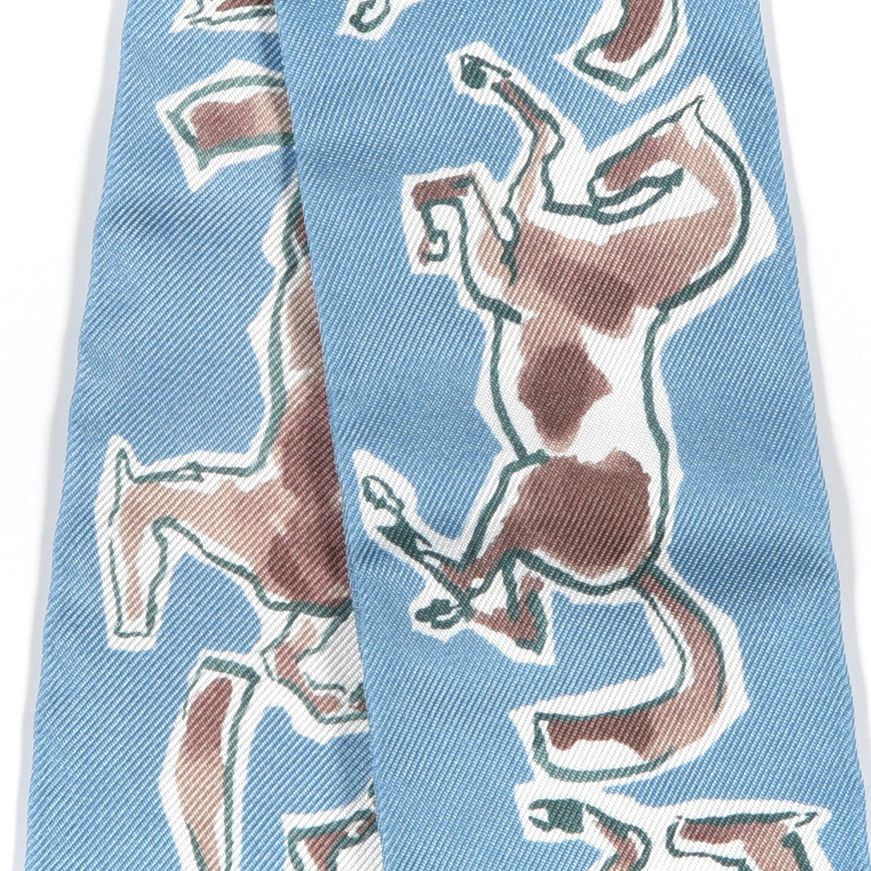 Silk Chevaux En Liberte Twilly Bleu Glacier Beige