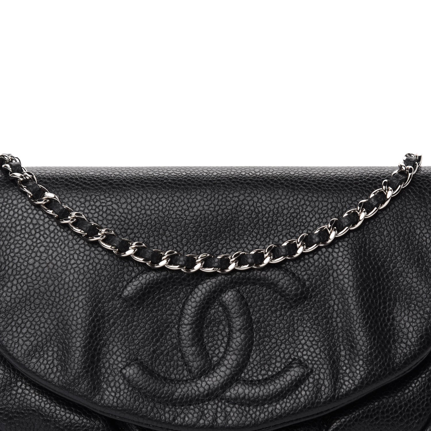 Chanel Caviar Half Moon Wallet On Chain WOC Black 11 of 11