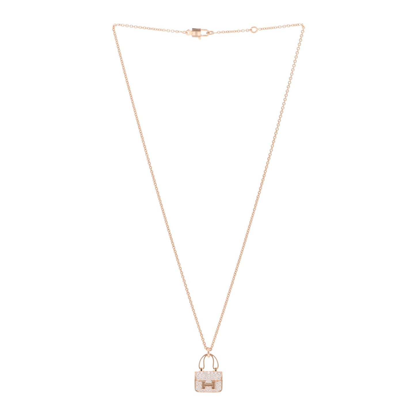 18K Rose Gold Diamond Constance Amulettes Pendant Necklace